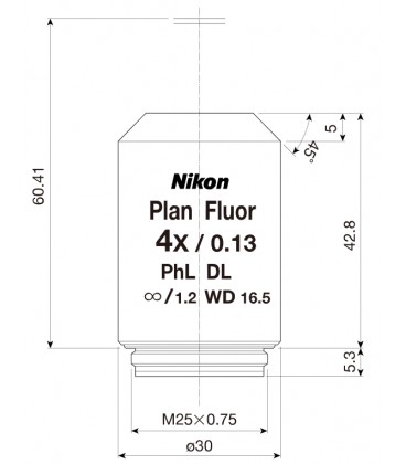 Nikon CFI plan Fluor PH 4x